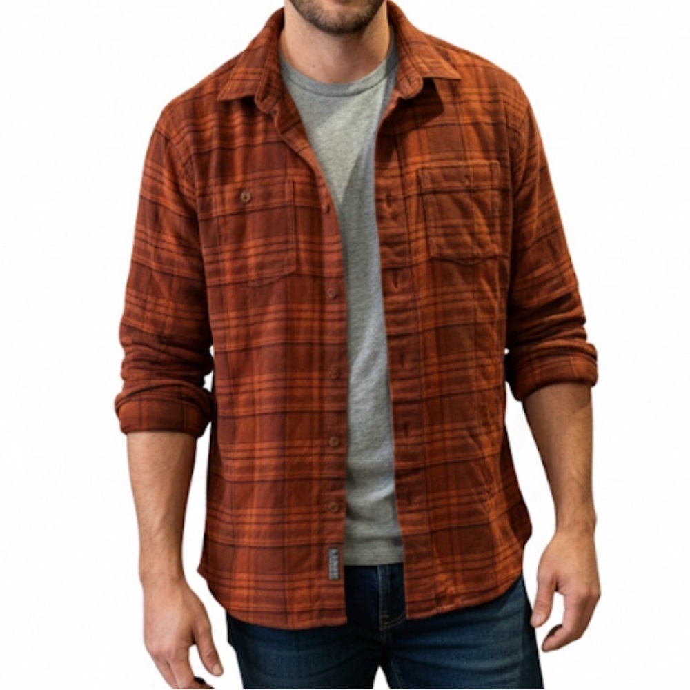 Grayers Heritage Men's Flannels in Rust and Black 100% cotton size M